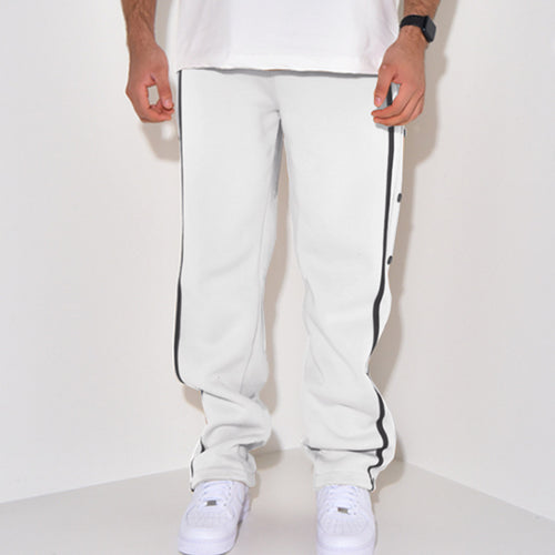 Herren Snap-Trackhose mit seitlichem Kontraststreifen, Druckknopf-Leiste und elastischem Bund Echoarchiv
