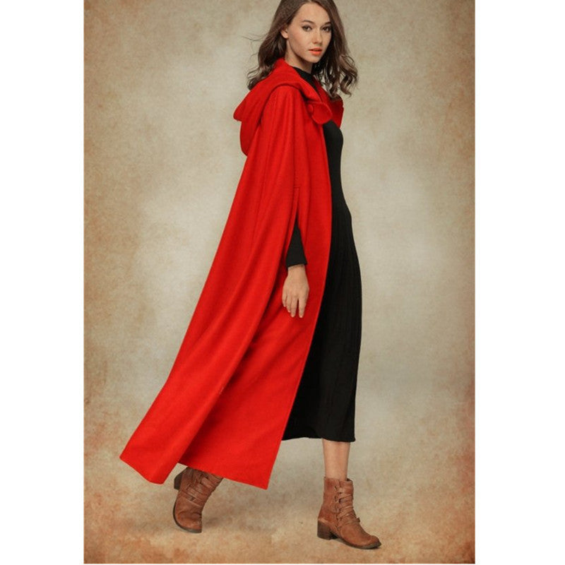 Damen elegante Kapuzenumhang mit verstellbarem Verschluss – Montévia
