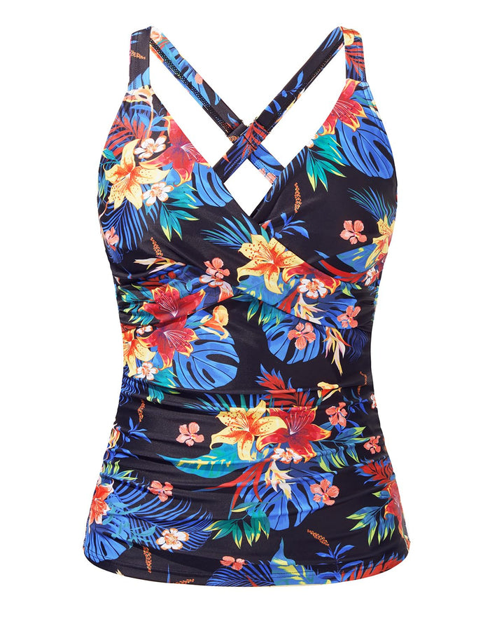Damen Sportliches Tankini-Oberteil mit floralem Schnitt Echo Archiv