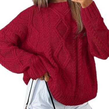 Damen Grobstrickpullover im Zopfmuster mit lässigem Oversize-Schnitt Echo Archiv