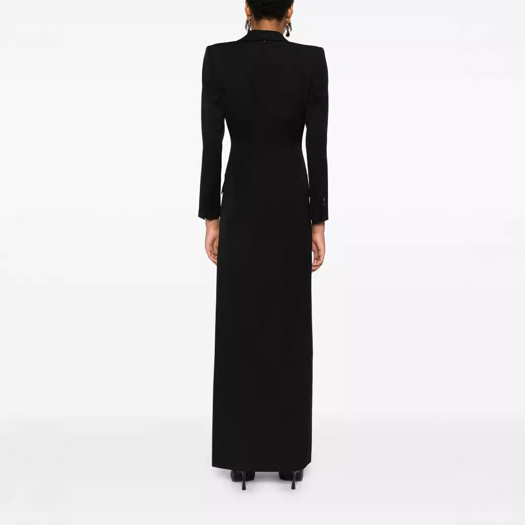 Damen Tailliertes Abend-Maxikleid im Smoking-Blazer-Stil Echoarchiv