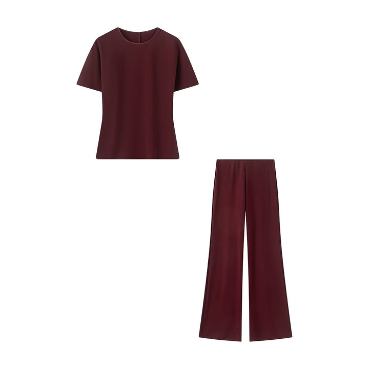 Damen Weite Satinhose mit hoher Taille und fließender Wide‑Leg‑Silhouette Echo Archiv