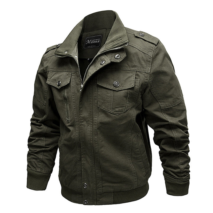 Herren nan robuste Canvas-Fieldjacke mit Stehkragen, Epauletten und multifunktionalen Taschen Echo Archiv