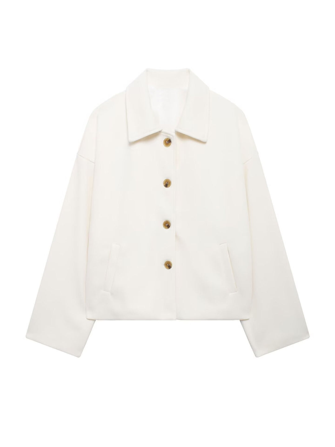 Damen Oversize Wollmix Jacke mit großen Zierknöpfen und breiten Manschetten Echoarchiv