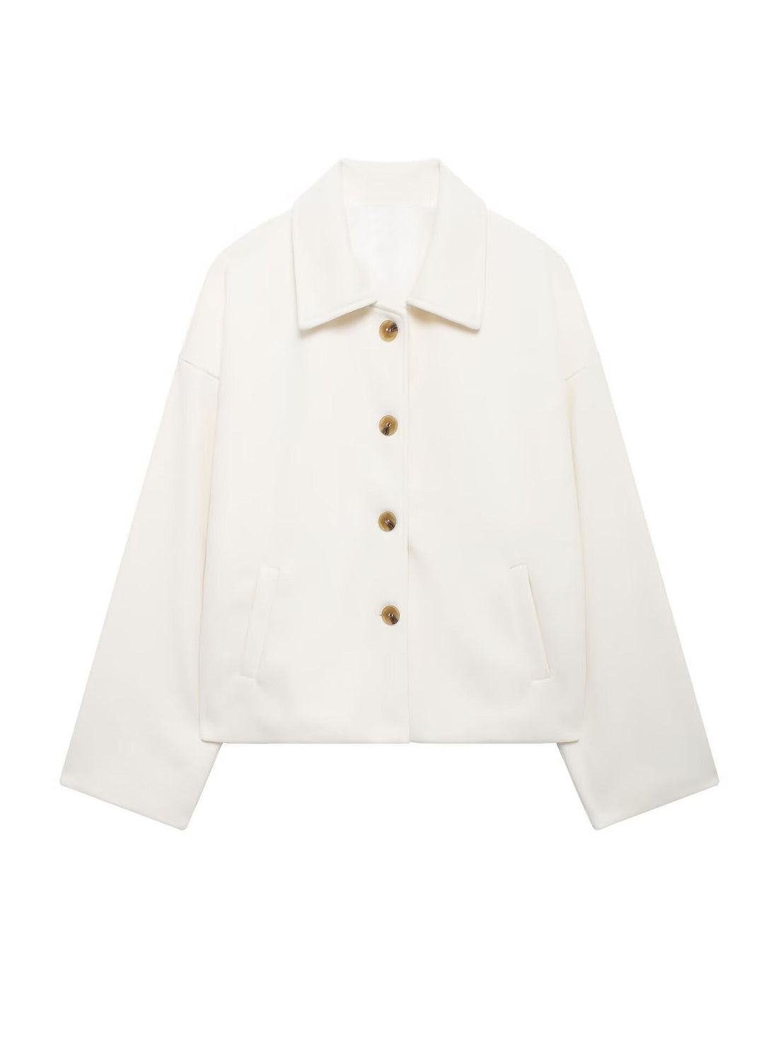 Damen Oversize Wollmix Jacke mit großen Zierknöpfen und breiten Manschetten Echoarchiv