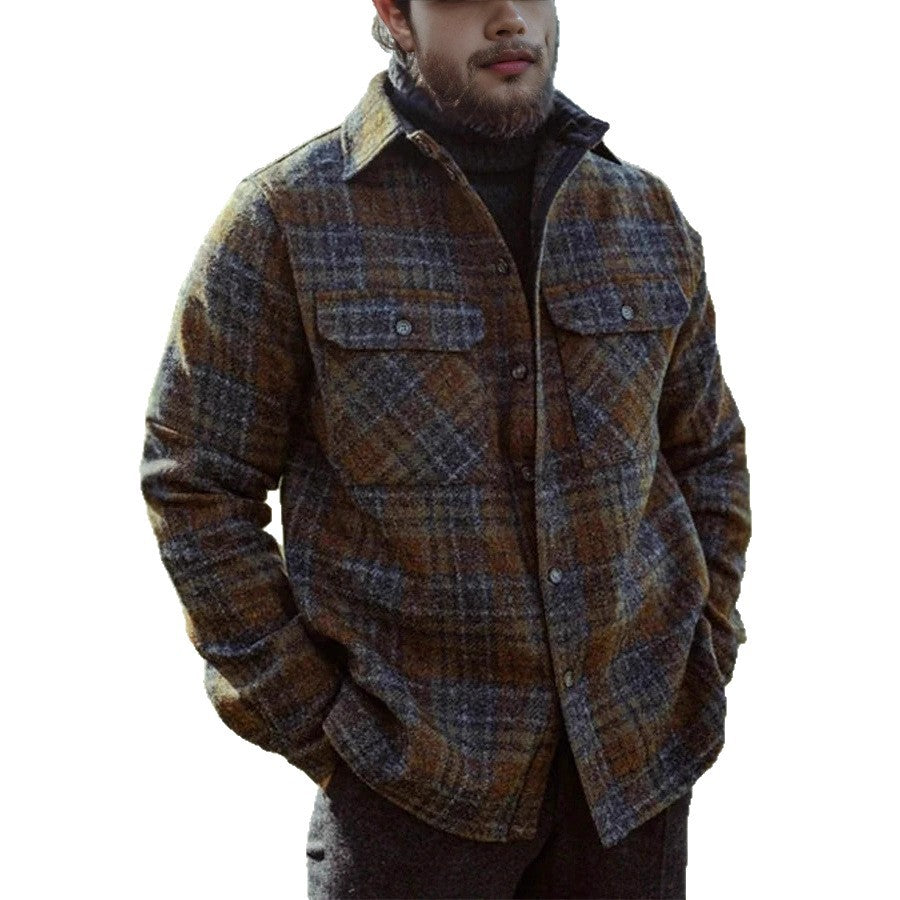 Herren Gemusterte Flanelljacke mit praktischen Taschen Echoarchiv