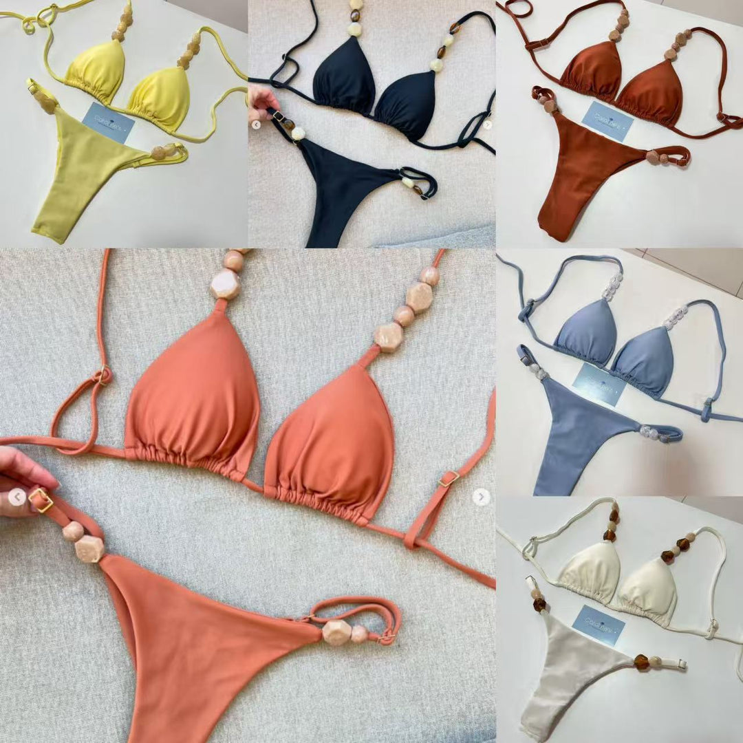 Damen Triangel-Bikini mit elastischen Bändern und dekorativen Details Echo Archiv