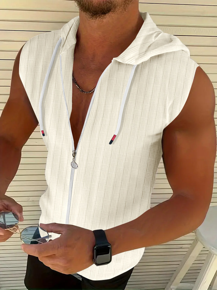 Herren Bequeme Ärmellose Zip-Up Hoodie Echoarchiv