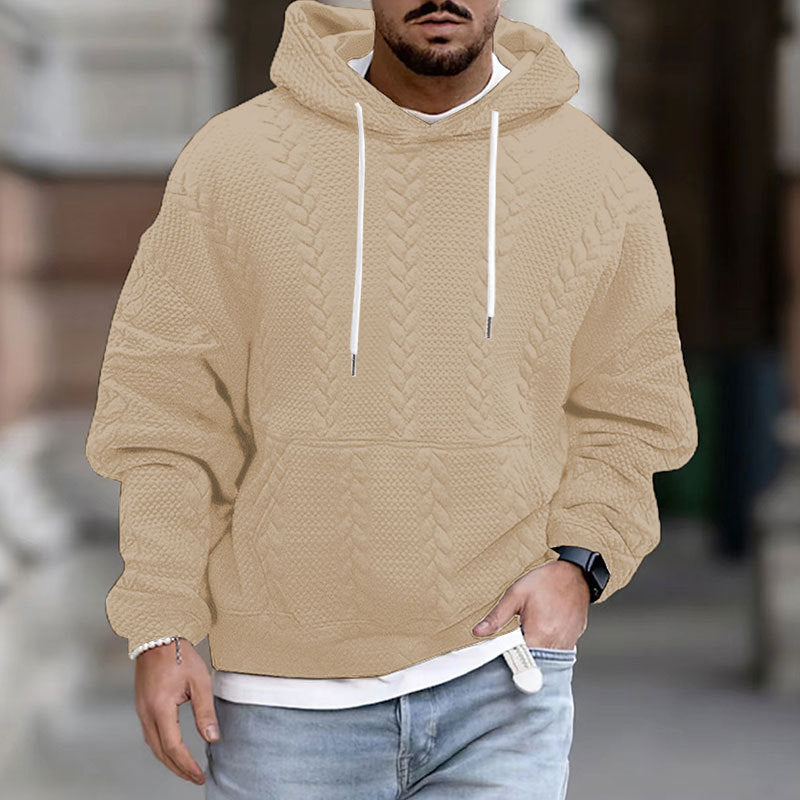Herren Modischer Grobstrick Kapuzenpullover – Cavarno