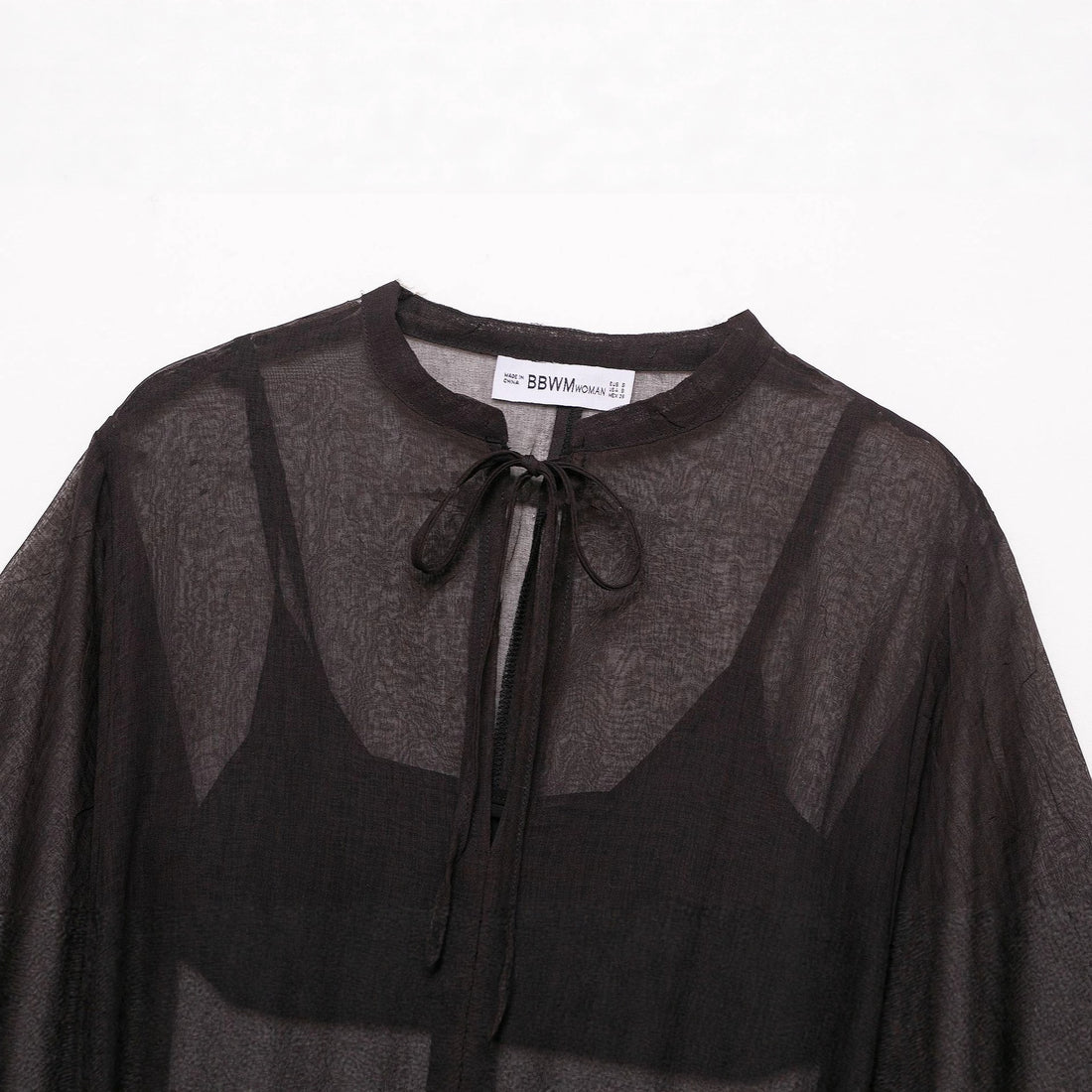 Damen Transparentes Chiffon-Kaftankleid mit Volantärmeln und Tunnelzug Echoarchiv