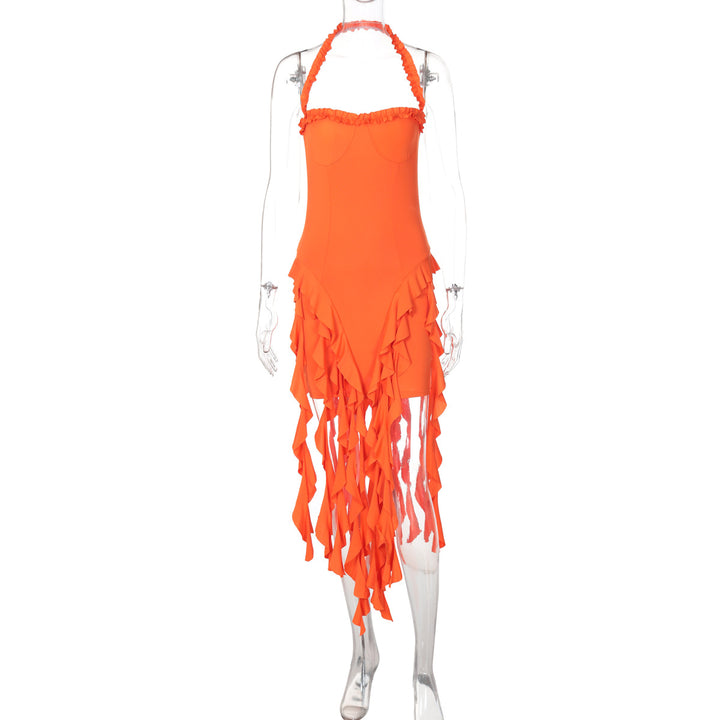 Damen Rüschenkleid mit tiefem Ausschnitt Echo Archiv