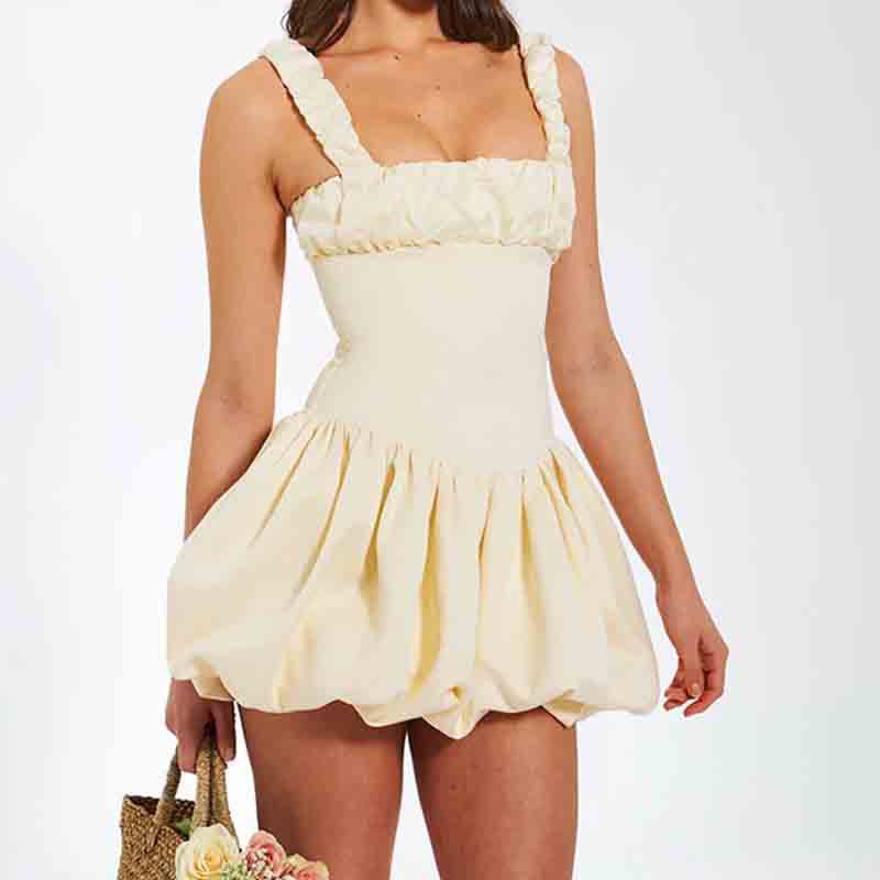 Damen Mini-Kleid mit voluminösem Rock und Rüschendetails Echo Archiv