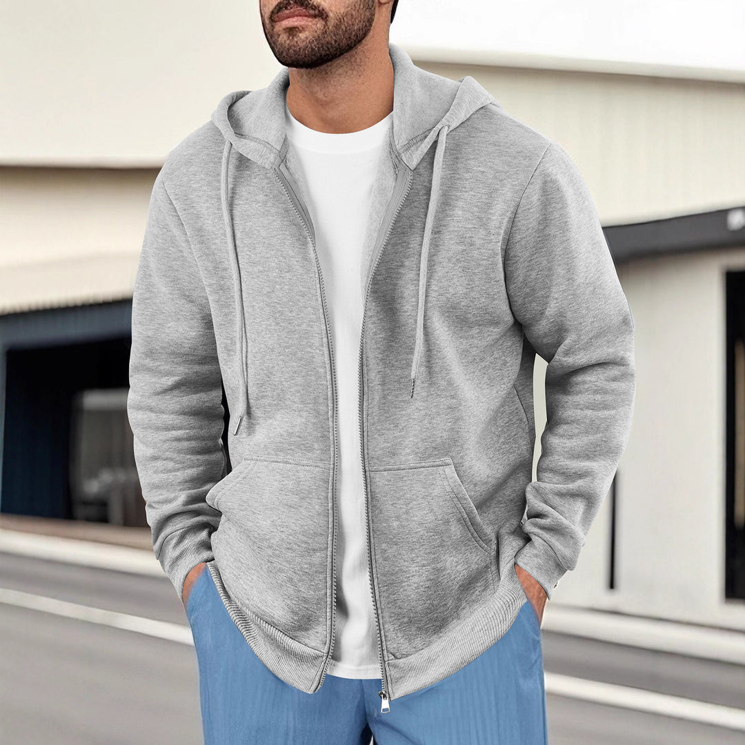 Herren Sportlicher Kapuzenpullover mit praktischen Taschen und innovativem Materialmix Echoarchiv