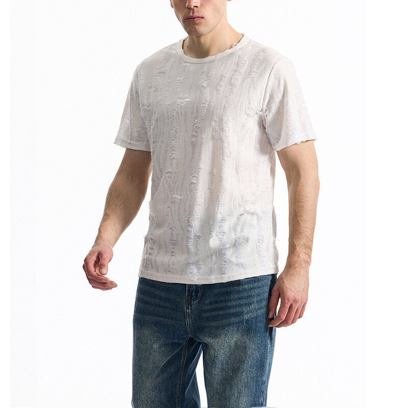 Herren T-Shirt mit einzigartigem Design und strukturierten Stoff Echoarchiv