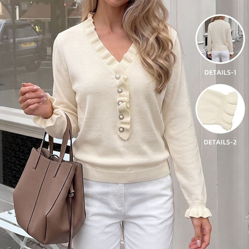 Damen Eleganter Pullover mit Rüschendetails Echo Archiv