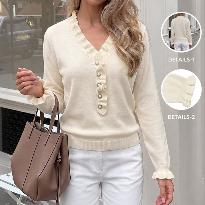 Damen Eleganter Pullover mit Rüschendetails Echo Archiv