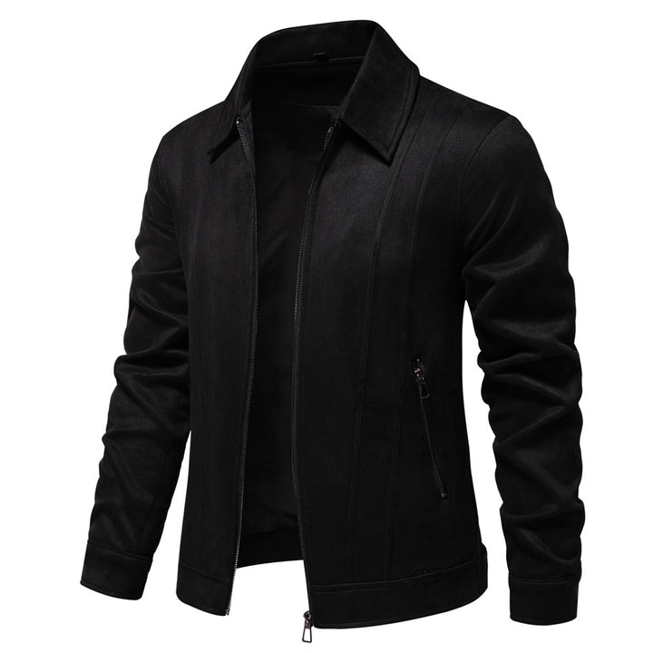Herren Kunstlederjacke mit strukturiertem Design und seitlichen Reißverschlusstaschen Echoarchiv