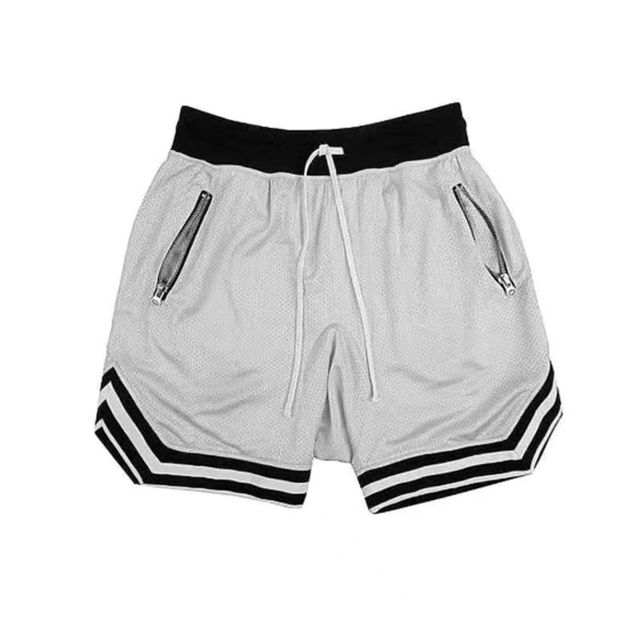 Herren Sportliche Basketball-Shorts mit atmungsaktivem Netzdesign und seitlichen Reißverschlusstaschen Echoarchiv