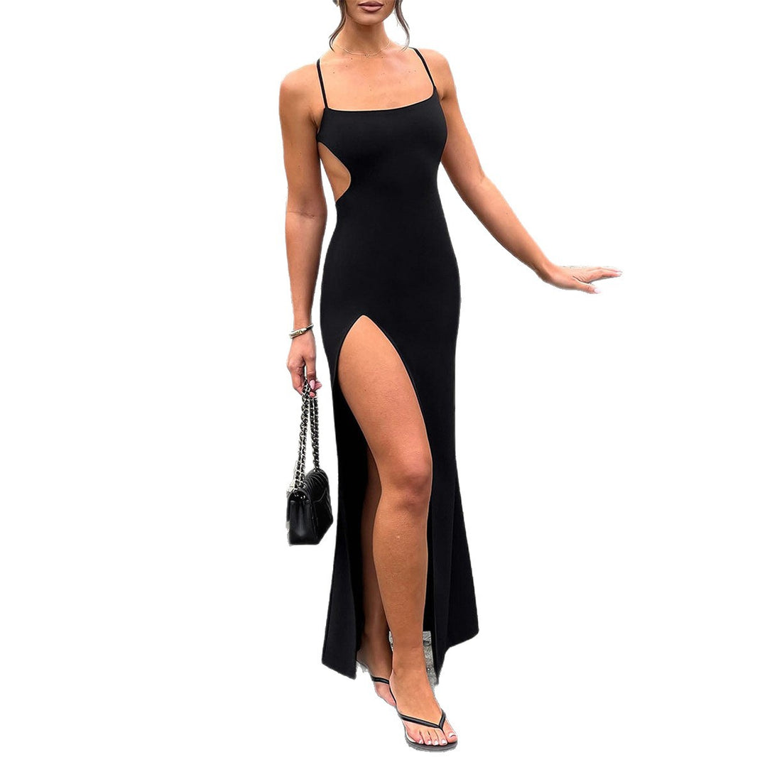 Damen Elegantes Abendmaxikleid mit seidigem Finish und seitlichem Schlitz Echo Archiv