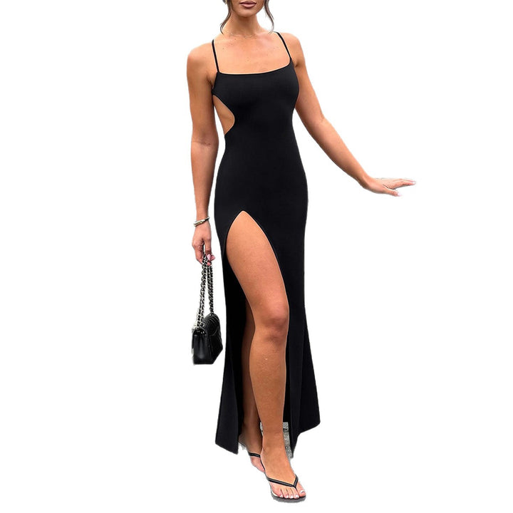 Damen Elegantes Abendmaxikleid mit seidigem Finish und seitlichem Schlitz Echo Archiv