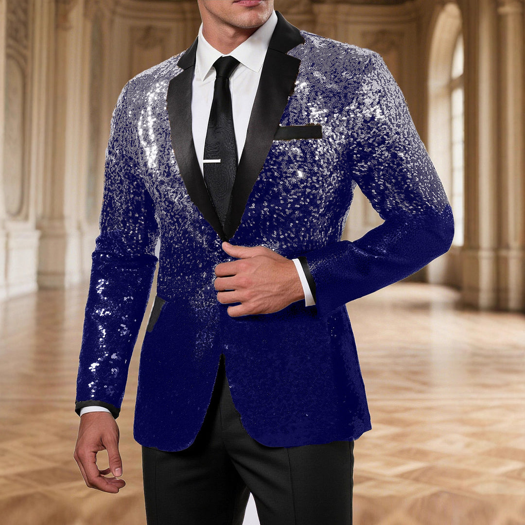Herren eleganter Pailletten-Anzugblazer mit luxuriösen Akzenten Echoarchiv