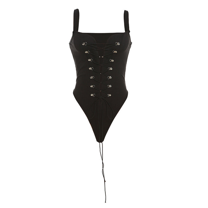 Damen Einteiler Badeanzug mit raffinierten Schnürdetails Echo Archiv