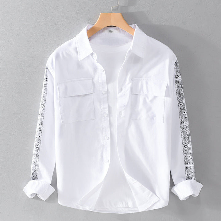 Herren Overshirt mit Bandana-Ärmeln, Brustklappen und relaxed Fit Echoarchiv