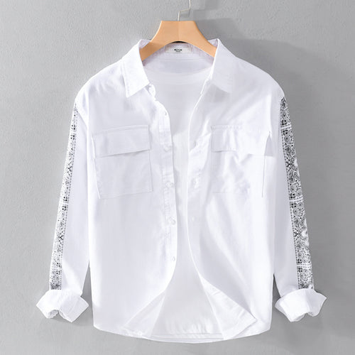 Herren Overshirt mit Bandana-Ärmeln, Brustklappen und relaxed Fit Echoarchiv