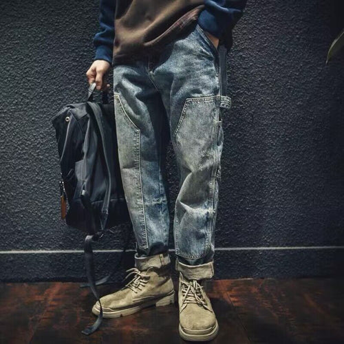 Herren Lässige Cargo-Jeans mit kreativen Details Echoarchiv