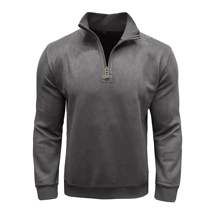 Herren modischer Pullover mit Stehkragen und Reißverschluss Echoarchiv