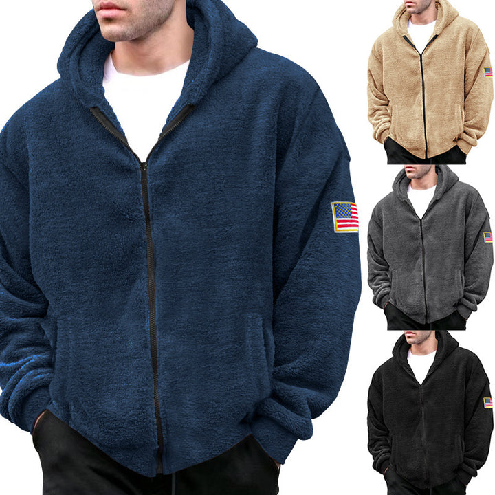 Herren kuscheliger Fleece-Hoodie mit Kapuze und Reißverschluss Echoarchiv