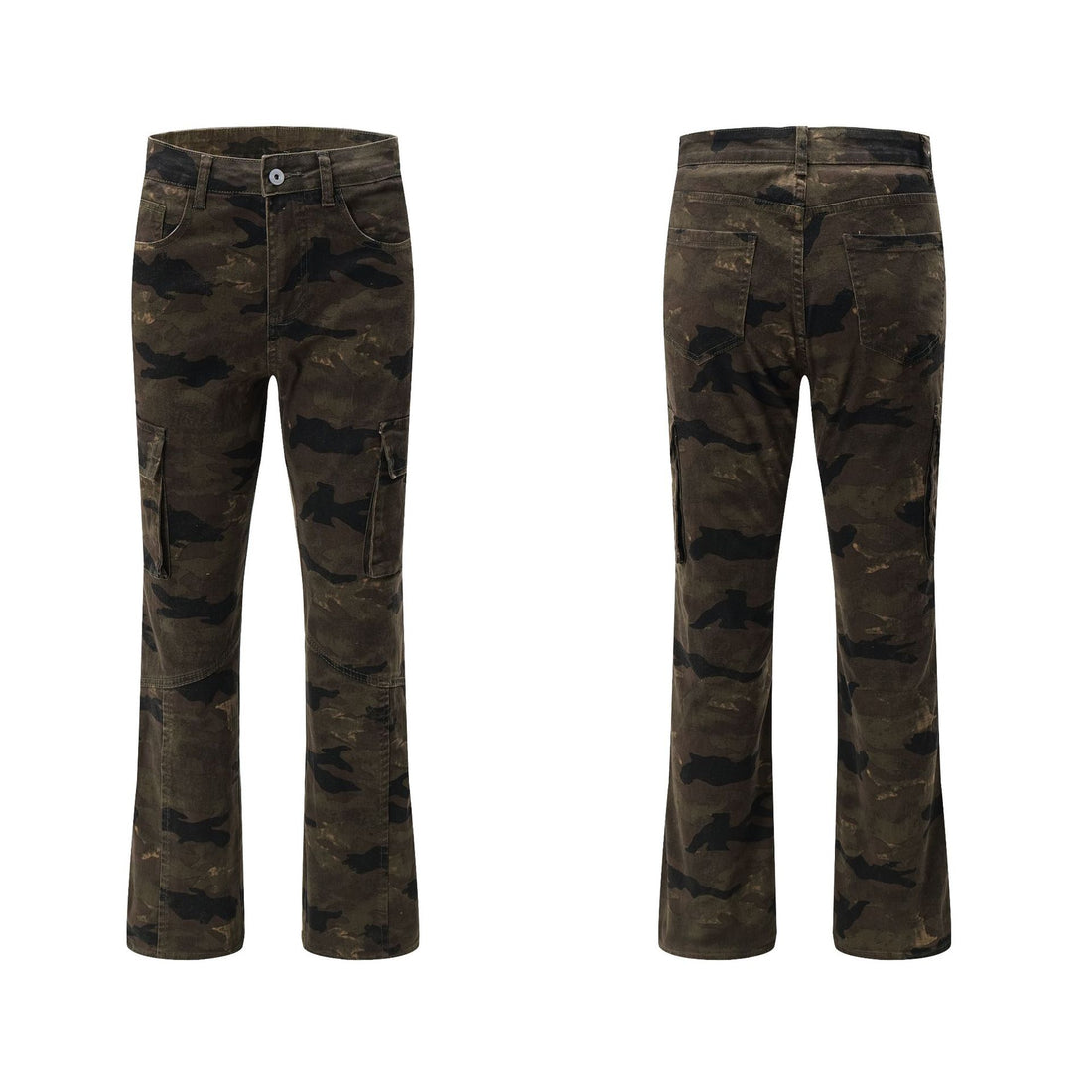 Unisex Cargohose im weiten Marlene-Cut mit Camouflage-Print und großen Pattentaschen Echo Archiv