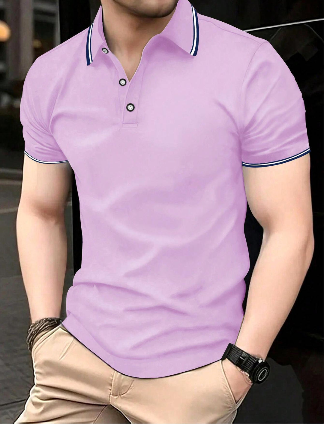Herren Poloshirt mit modernem Kragen und sportlichem Schnitt Echoarchiv