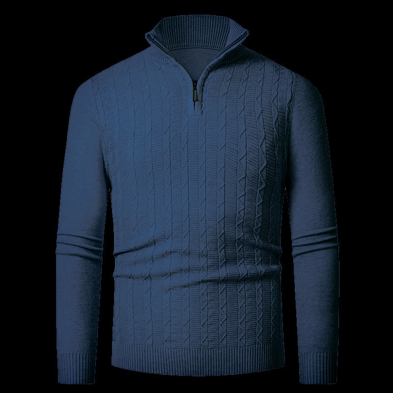 Herren Strickpullover mit modernem Kragen und Reißverschluss Echoarchiv