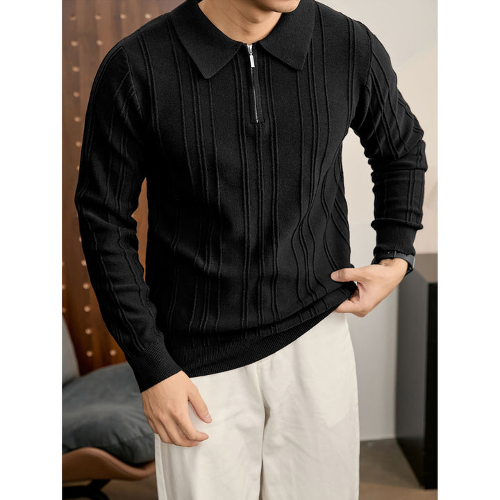 Herren Modischer Grobstrickpullover mit Reißverschluss Echoarchiv