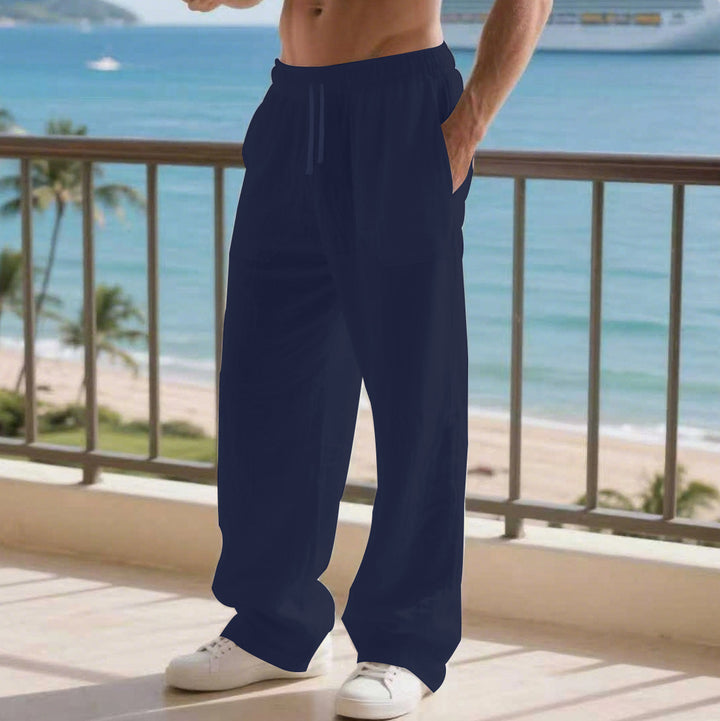 Herren Bequeme Strandhose mit seitlichen Taschen und elastischem Bund Echoarchiv
