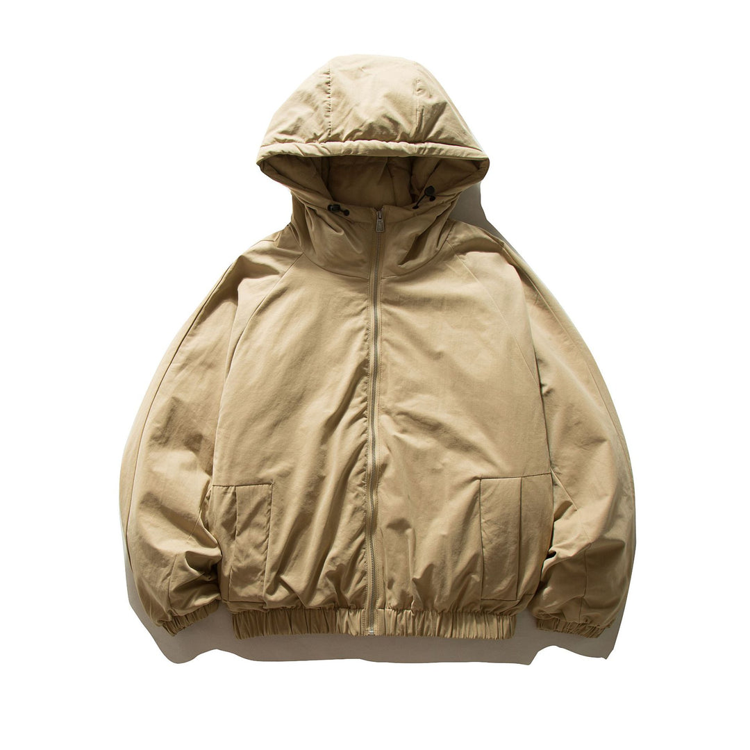 Unisex Oversized wattierte Kapuzenjacke mit elastischem Saum und verdeckten Taschen Echoarchiv