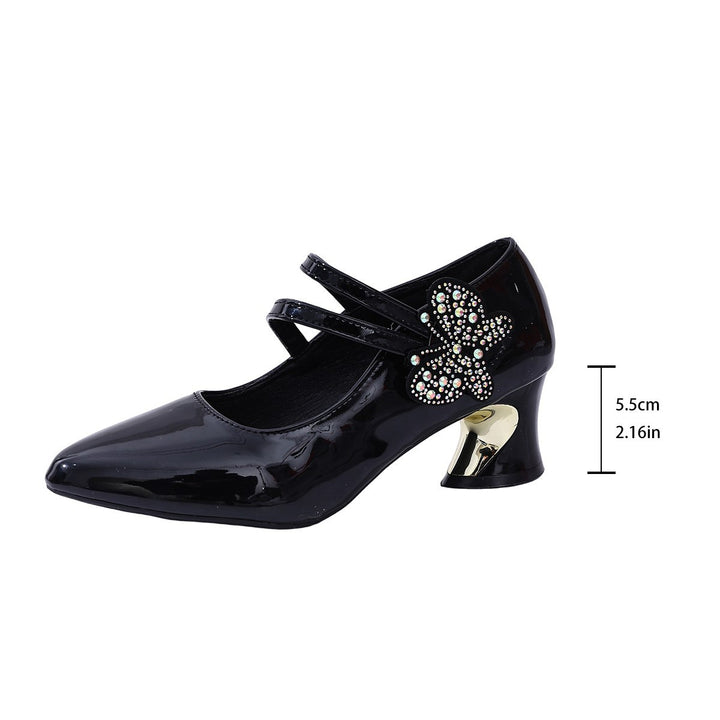 Damen Mary-Jane Pumps mit doppeltem Riemen, spitzer Kappe und skulptiertem Absatz – Lioré