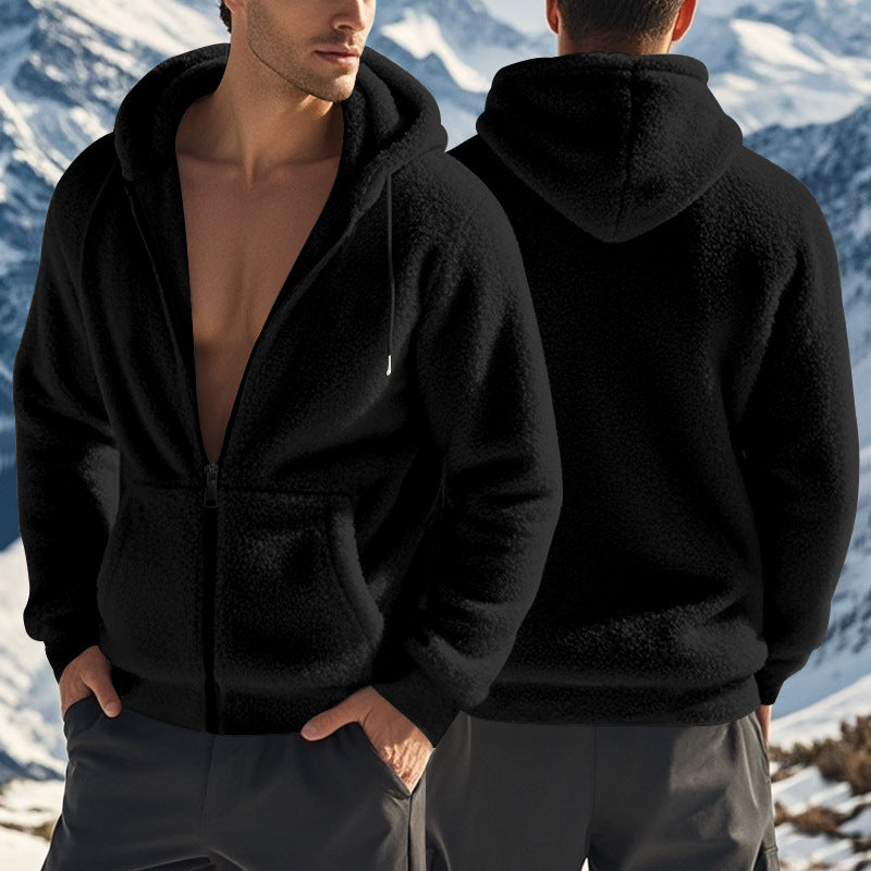 Herren Fleece-Hoodie mit Reißverschluss und Kängurutasche Echoarchiv