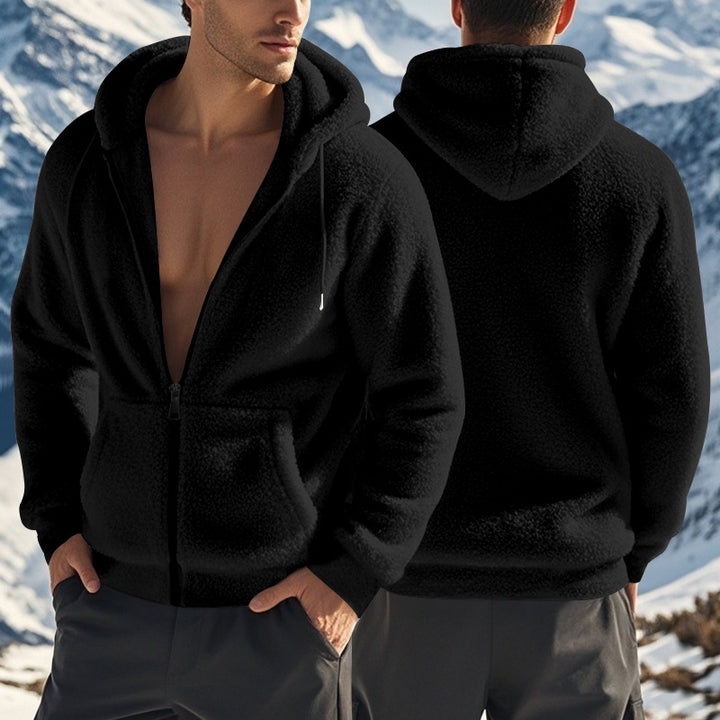 Herren Fleece-Hoodie mit Reißverschluss und Kängurutasche Echoarchiv