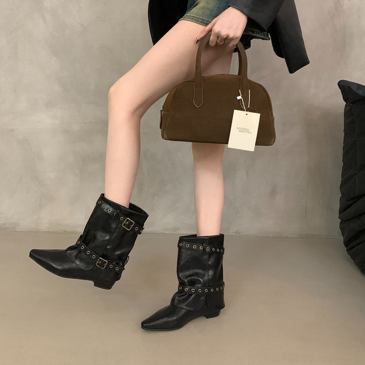 Damen Modische Ankle-Boots mit modischen Schnallen Echo Archiv