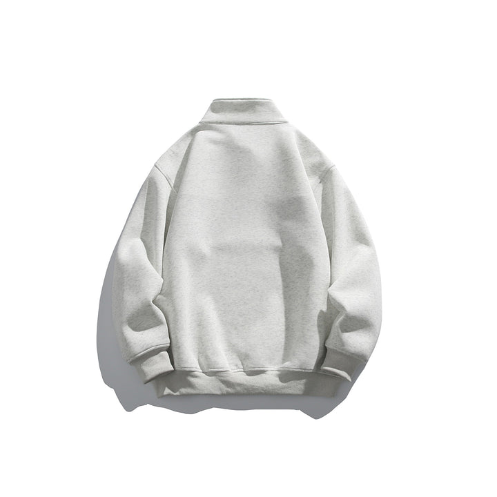 Unisex Halbzip‑Sweatshirt mit hohem Stehkragen, Boxy‑Schnitt und Colorblock‑Paneel Echoarchiv