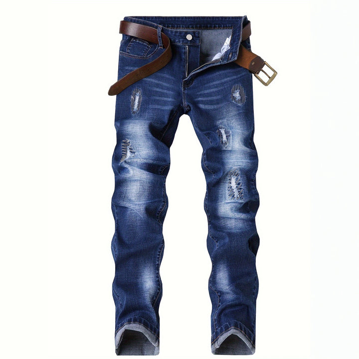 Herren Elegante Slim-Fit Jeans mit modischen Waschungseffekten Echoarchiv