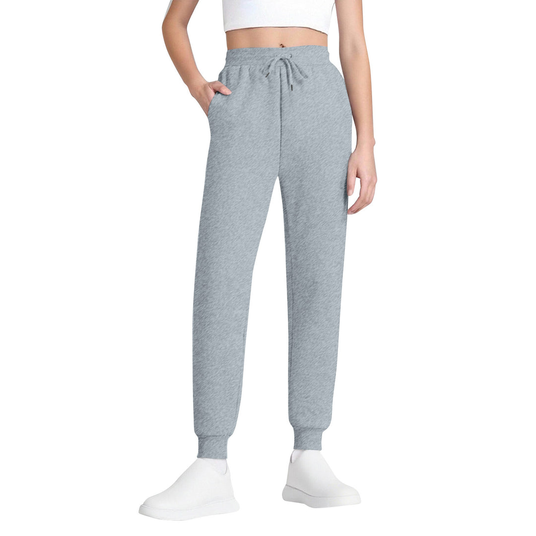 Damen schlanke hochgeschnittene Jogginghose mit Tunnelzug, Eingrifftaschen und Bündchen – Avélisse
