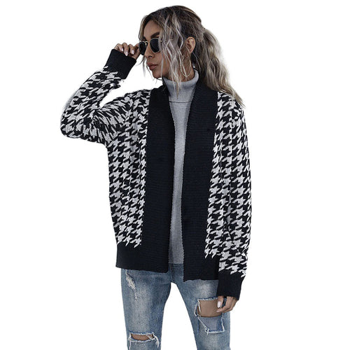 Damen Modischer Cardigan mit Bicolor-Hahnentritt Echo Archiv