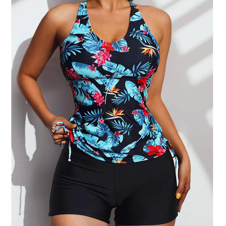 Damen Tankini-Set mit floralem Design und sportlichen Shorts Echo Archiv