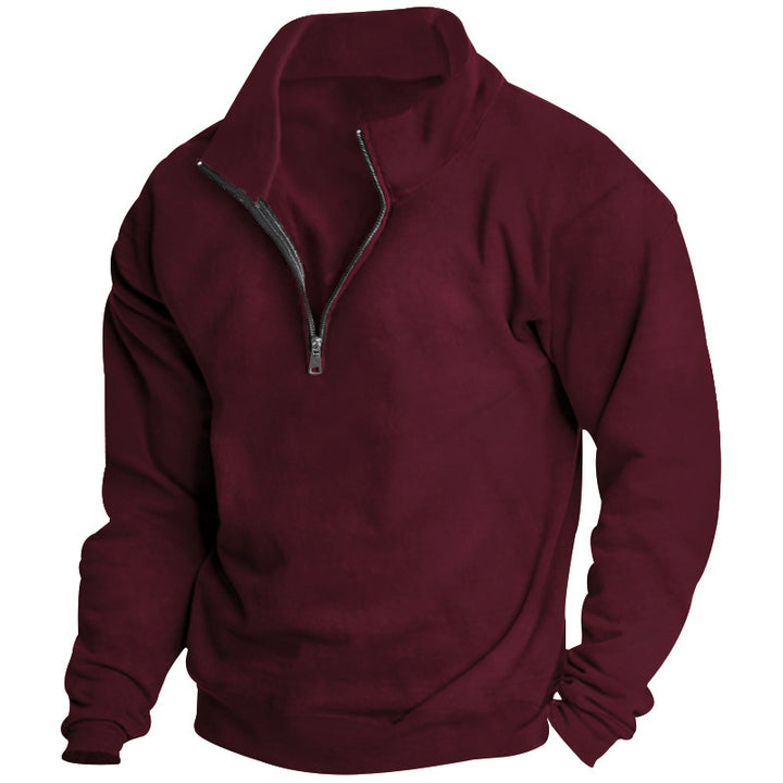 Herren Sportlicher Stehkragenpullover mit Reißverschluss Echoarchiv