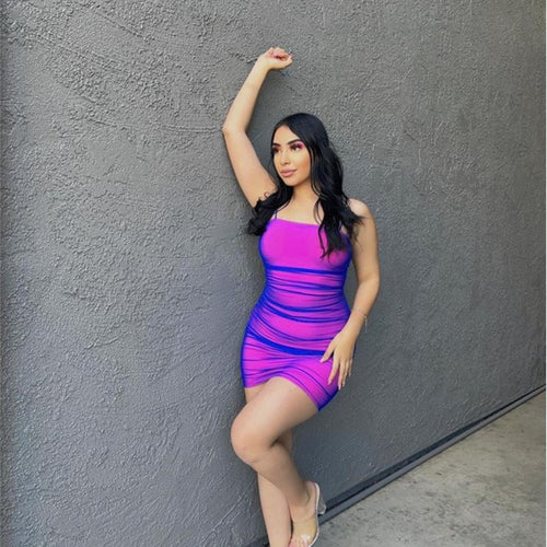 Damen Sommerliches Mini-Kleid mit raffinierten Rüschendetails und Spaghettiträgern Echo Archiv