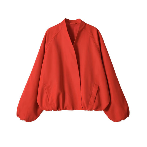 Damen Oversize Bomberjacke mit Raglanärmeln und elastischem Saum Echo Archiv