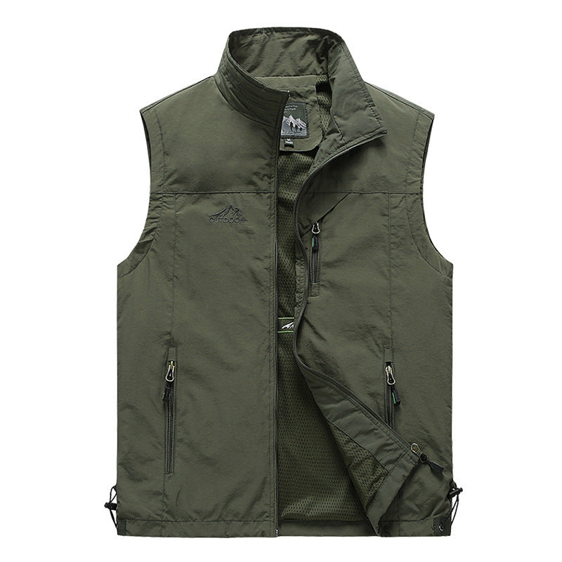 Herren Outdoor-Utility-Weste mit Mesh-Futter und Reißverschluss-Taschen Echoarchiv